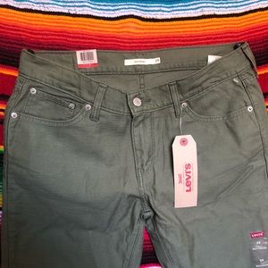 Olive green boyfriend jeans